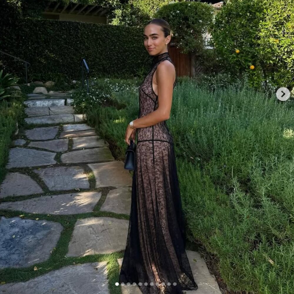 De La Vali Foehn Maxi Dress in Black Lace NWT